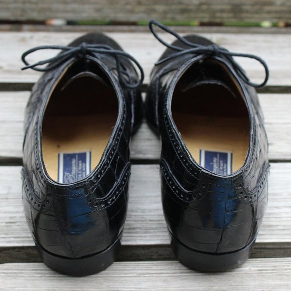 Vintage Cole Haan Black Genuine Alligator Cap Toe Oxford, Men's 7.5 M, EUC - Picture 6 of 13